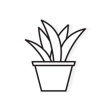 bir pot simgesi çiçek- vektör illüstrasyon