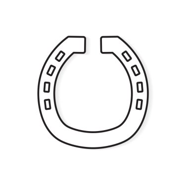 siyah at nalı simgesi- vektör illüstrasyon