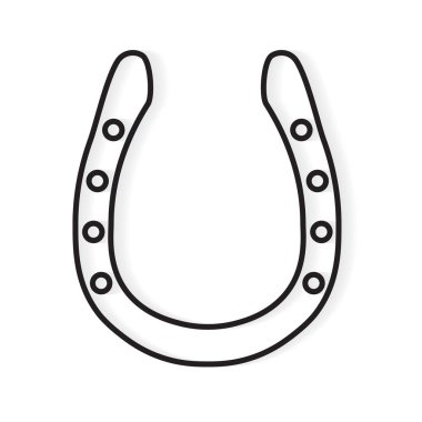 siyah at nalı simgesi- vektör illüstrasyon