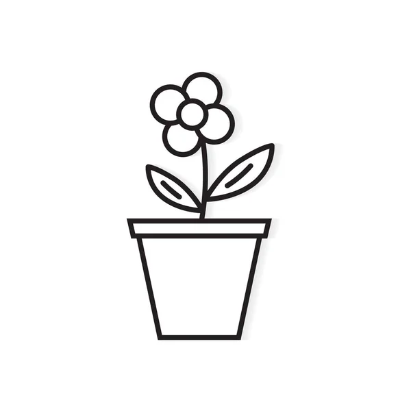 Flor em um pote icon- ilustração vetorial —  Vetores de Stock