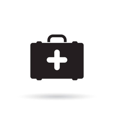ilk yardım çantası durumda simgesi- vektör illüstrasyon