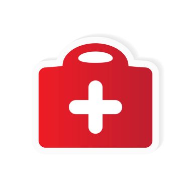 ilk yardım çantası durumda simgesi- vektör illüstrasyon