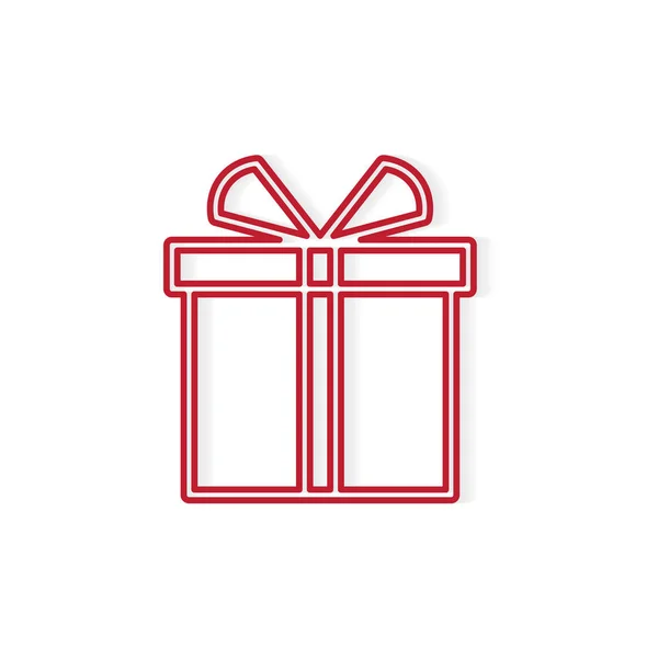 Иконка-векторная иллюстрация красной коробки подарка — стоковый вектор