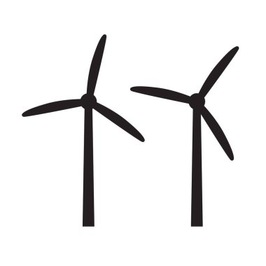 yel değirmeni, rüzgar türbini simgesi- vektör illüstrasyon