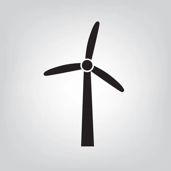 Windmolen, windturbine pictogram-vector illustratie — Stockvector