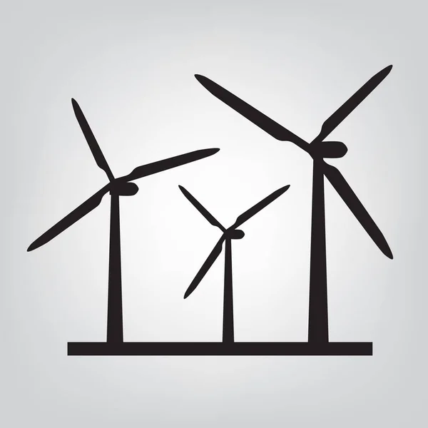 Windmolen, windturbine pictogram-vector illustratie — Stockvector