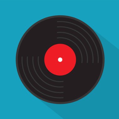 vinil müzik kayıt simgesi- vektör illüstrasyon