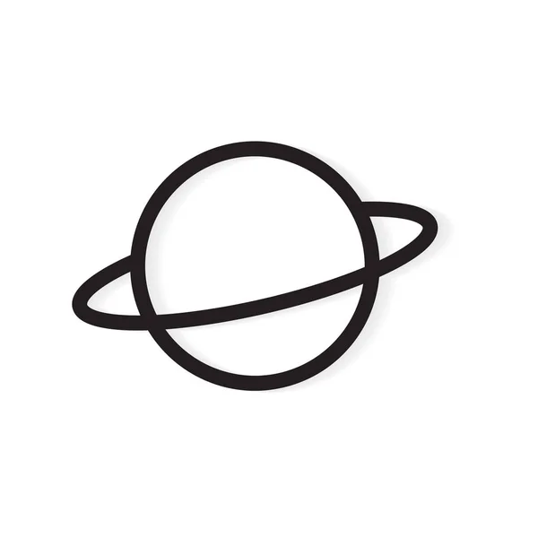 Иконка планеты Сатурн - векторная иллюстрация — стоковый вектор