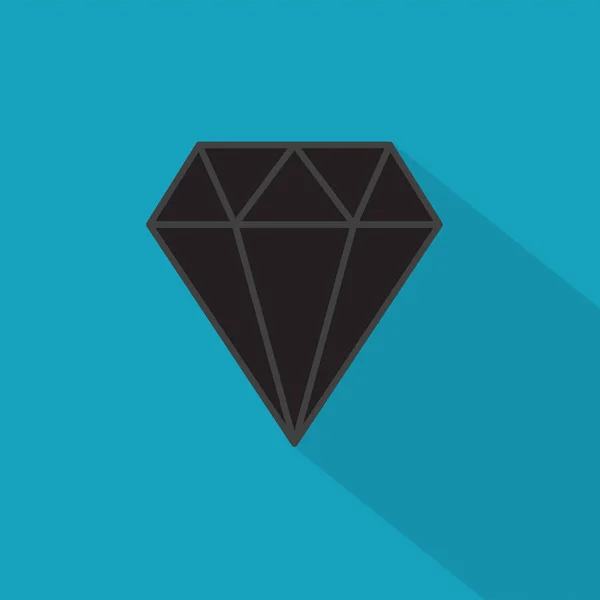 Icono de diamante negro vector ilustración — Vector de stock