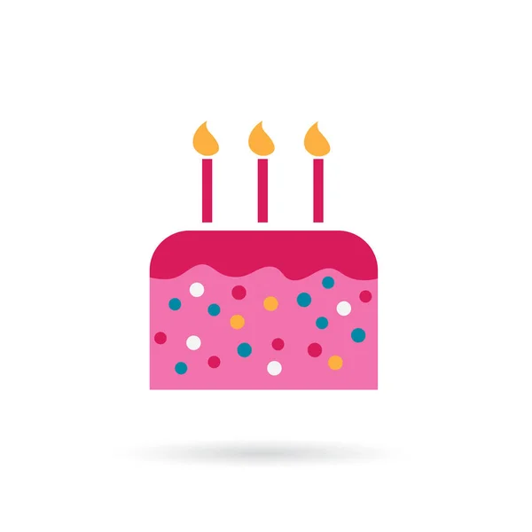 誕生日ケーキのアイコン ベクトル図 — ストックベクタ