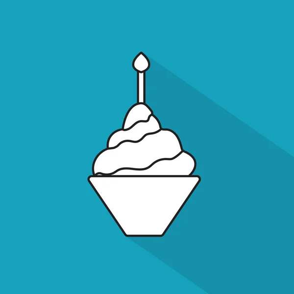 Geburtstag Cupcake Icon-Vektor Illustration — Stockvektor