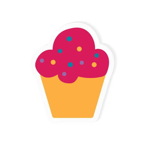 Cupcake d'anniversaire icon- illustration vectorielle — Image vectorielle