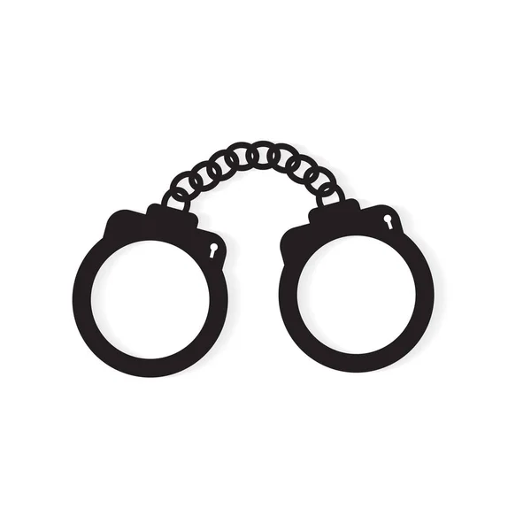 Black handcuffs icon- vector illustration — Stock Vector