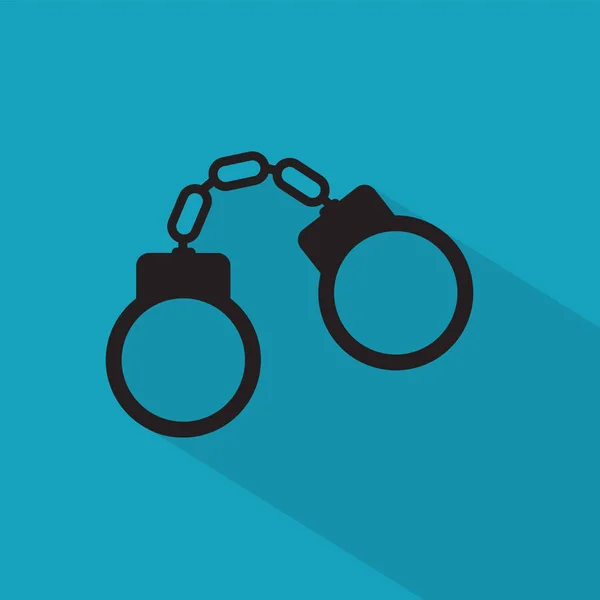 Black handcuffs icon- vector illustration — Stock Vector