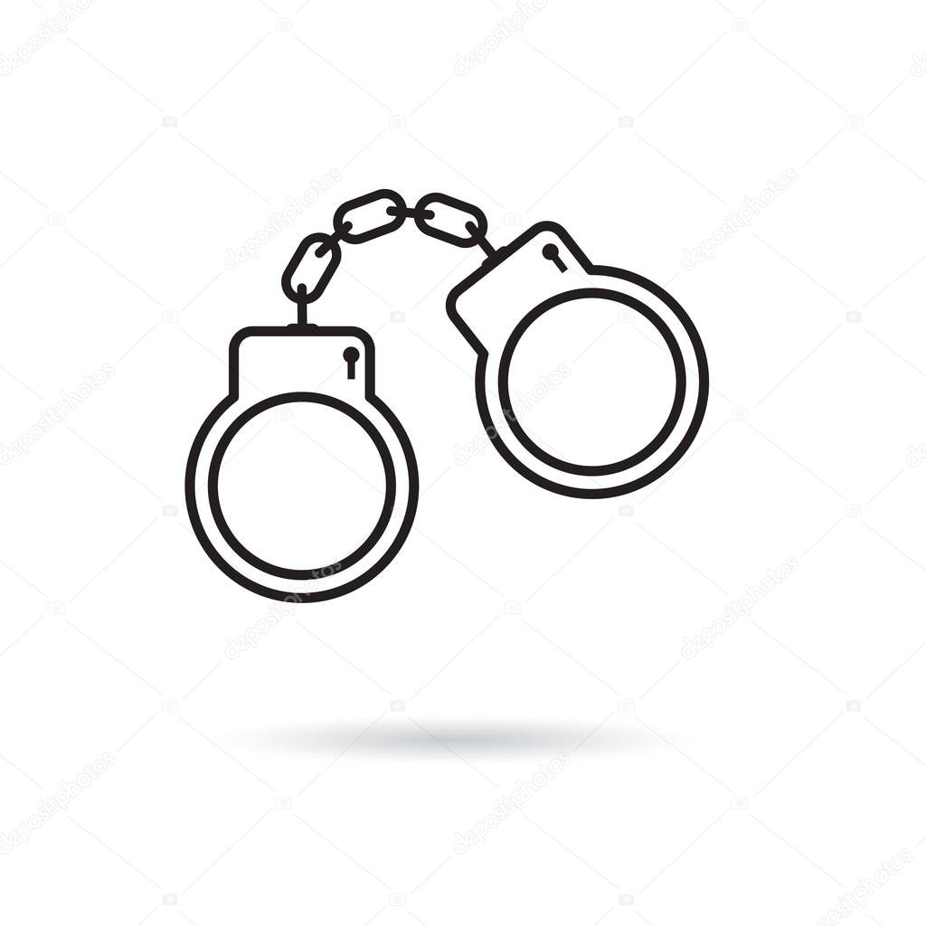 black handcuffs icon- vector illustration