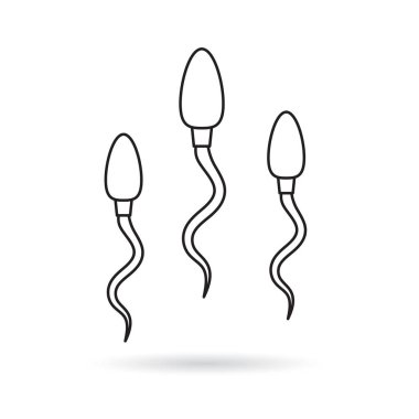 sperm erkek üreme hücresi simgesi- vektör illüstrasyon
