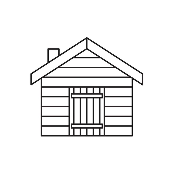 Log cabine, cottage icon- vetor ilustração —  Vetores de Stock