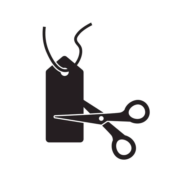 Ciseaux coupe prix étiquette icon- illustration vectorielle — Image vectorielle