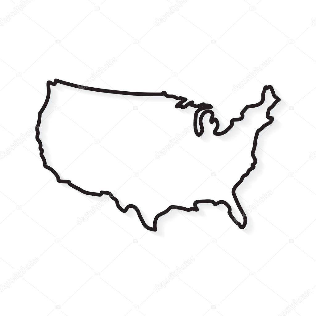 outline United States map- vector illustration