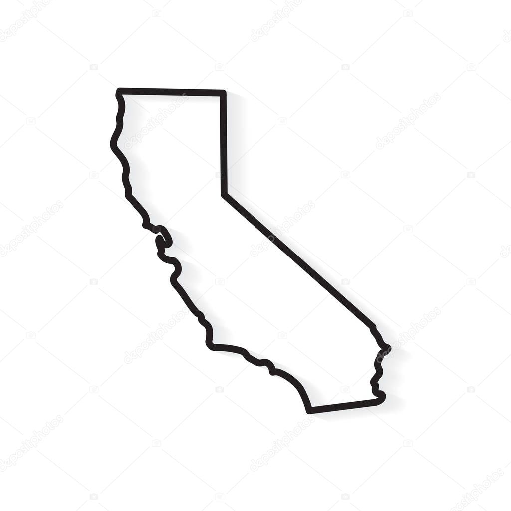 outline California map- vector illustration