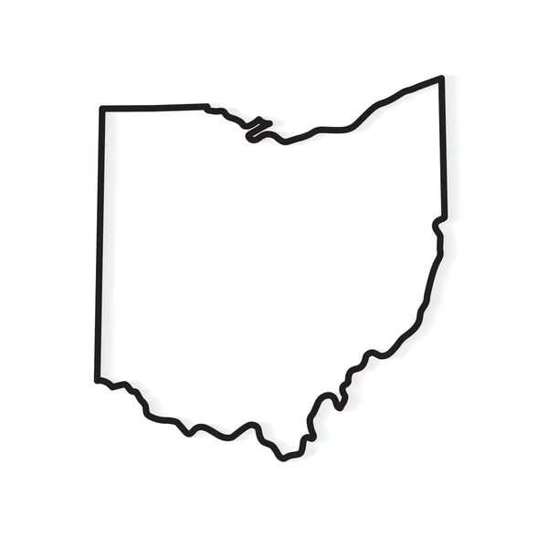 Az Ohio térkép-vektor illusztráció vázlata — Stock Vector