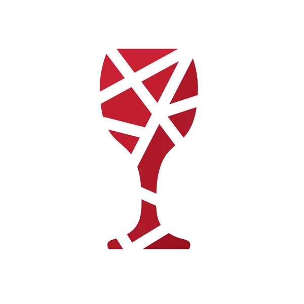 Sklenka na červené víno ikonu vektorové ilustrace — Stockový vektor