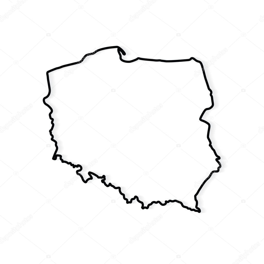 outline of Poland map- vector illustration