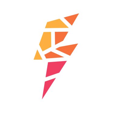 renkli geometrik aydınlatma cıvata simgesi- vektör illüstrasyon