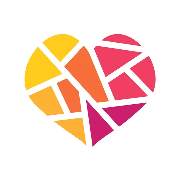 Colorful geometric heart icon- vector illustration — Stock Vector