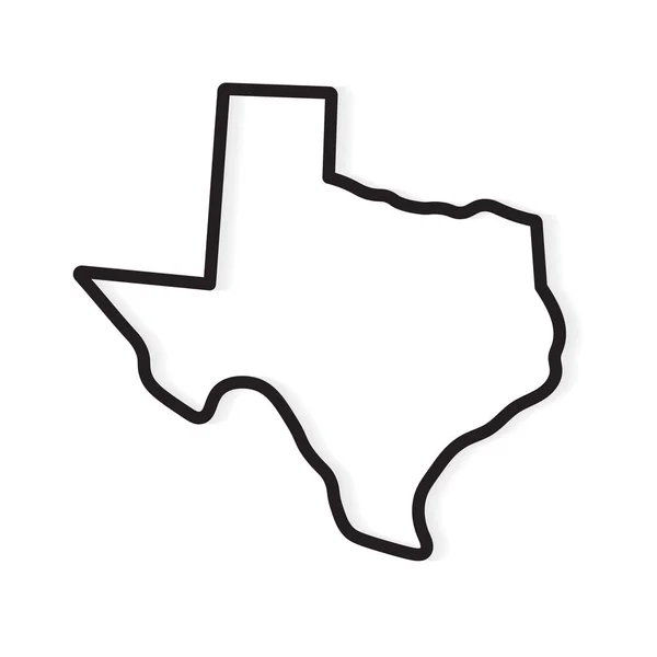 Contorno preto de Texas map- ilustração vetorial — Vetor de Stock