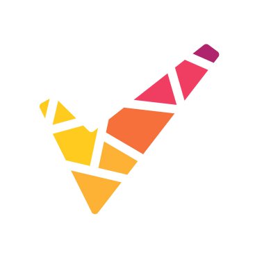 renkli geometrik renkli onay işareti simgesi- vektör illüstrasyon