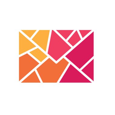 renkli geometrik zarf simgesi- vektör illüstrasyon