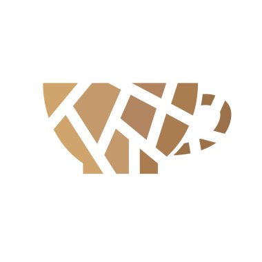 geometrik kahve fincanı simgesi- vektör illüstrasyon