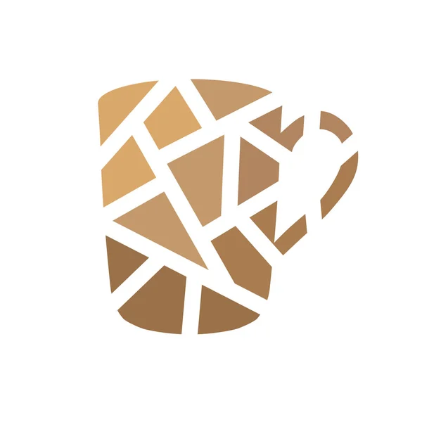 幾何学的なコーヒーカップのアイコン- ベクトルイラスト — ストックベクタ