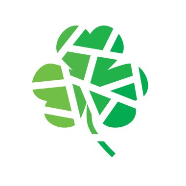 yeşil geometrik yonca simgesi- vektör illüstrasyon