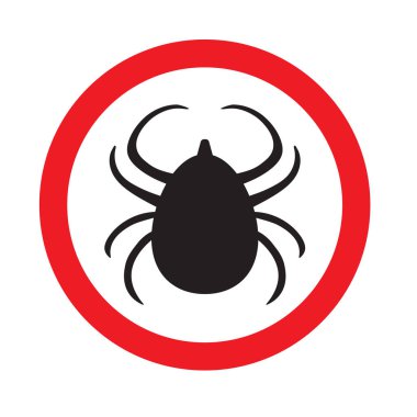 kene lyme böcek uyarı simgesi- vektör illüstrasyon
