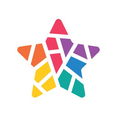 renkli geometrik yıldız simgesi- vektör illüstrasyon
