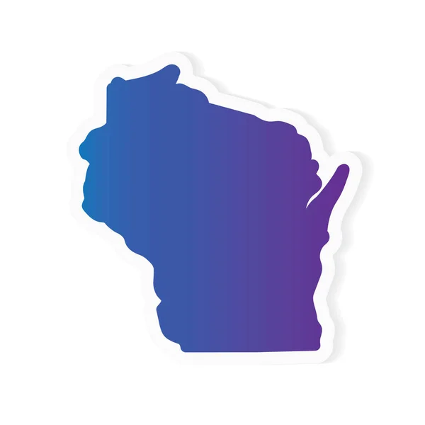 Gradient Wisconsin mapa-vektorová ilustrace — Stockový vektor