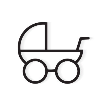 bebek arabası simgesi- vektör illüstrasyon