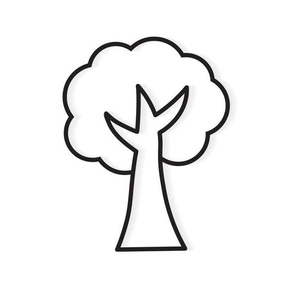 Schwarze Umrisse der Baum-Icon-Vektor-Illustration — Stockvektor