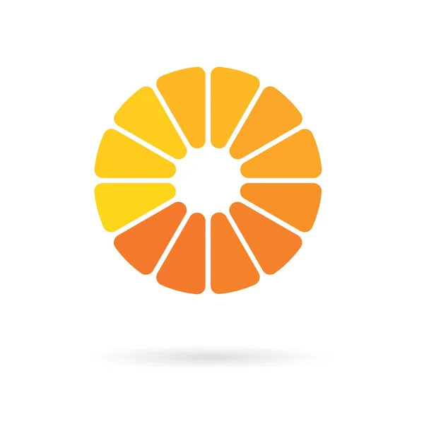 Icono de fruta naranja geométrica vector ilustración — Vector de stock