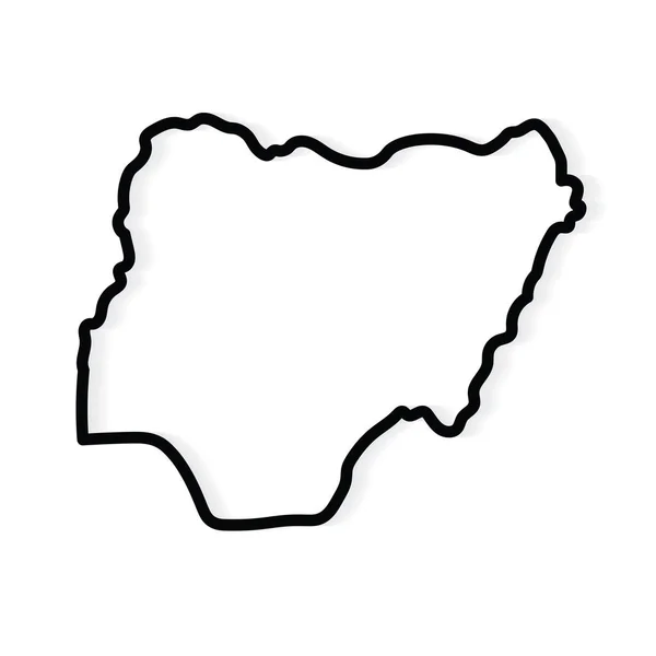 Black outline of Nigeria map- vector illustration — Stock Vector