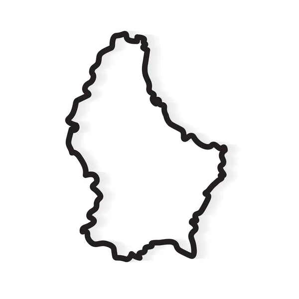 Lüksemburg harita- vektör illüstrasyon siyah anahat — Stok Vektör