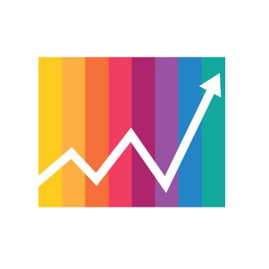 renkli büyüyen çubuk grafik simgesi- vektör illüstrasyon
