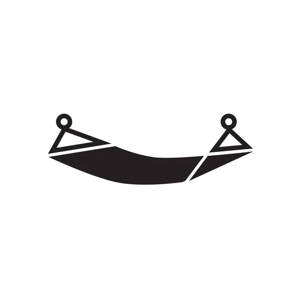 Icono negro de la hamaca-ilustración del vector — Archivo Imágenes Vectoriales