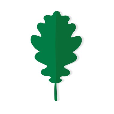 yeşil meşe yaprağı simgesi- vektör illüstrasyon