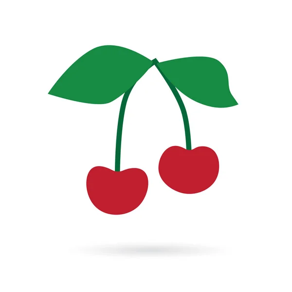 Fruta de cereza icono- vector de ilustración — Vector de stock