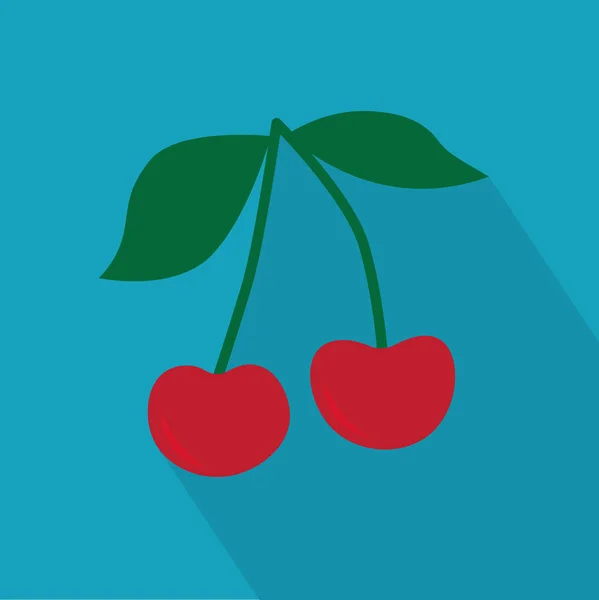 Fruta de cereza icono- vector de ilustración — Archivo Imágenes Vectoriales