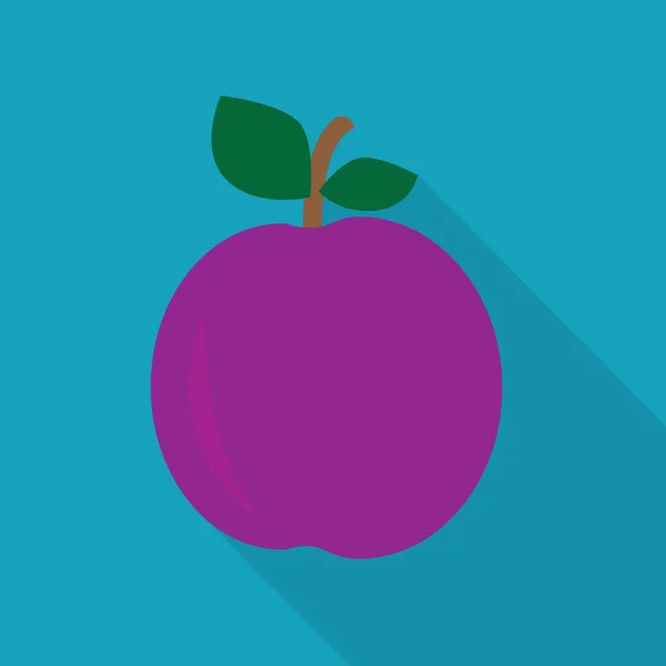 Ciruela icono- vector ilustración de la fruta — Vector de stock