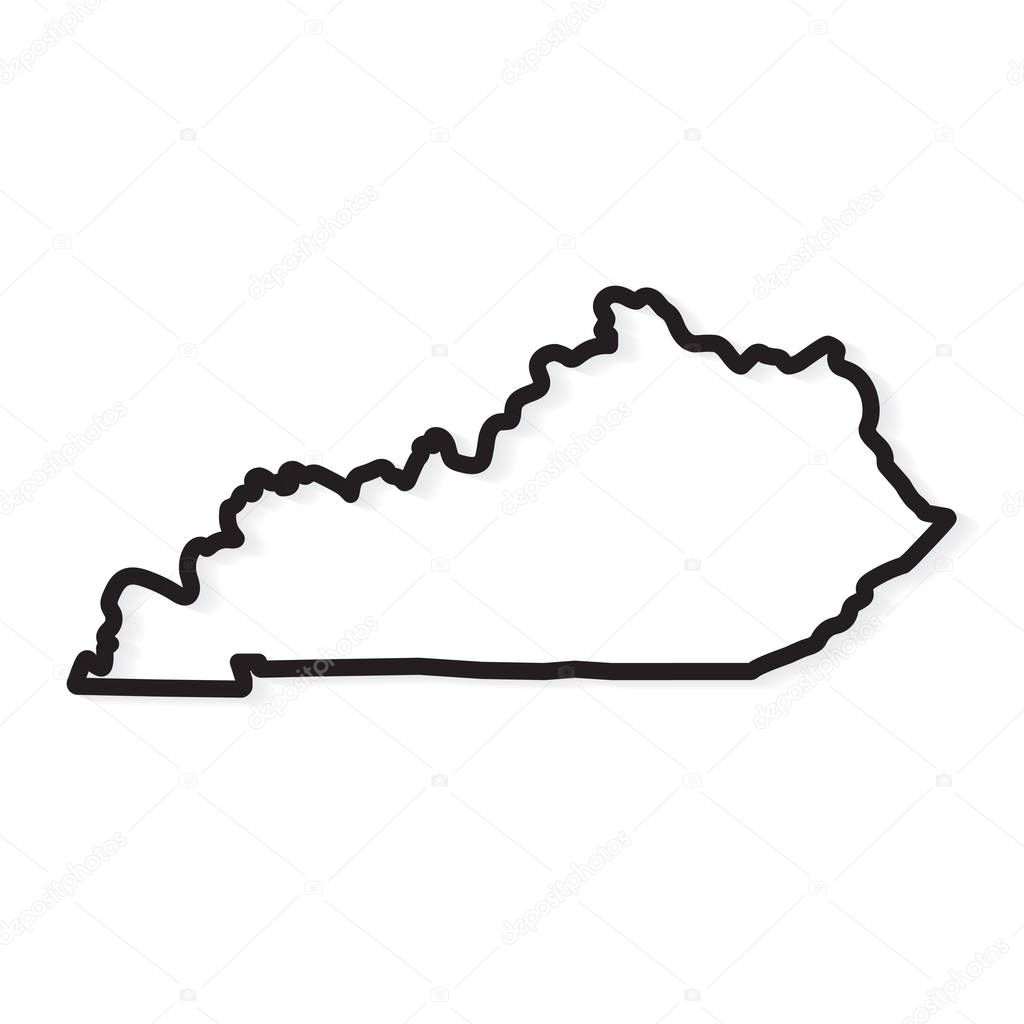 black outline of Kentucky map- vector illustration